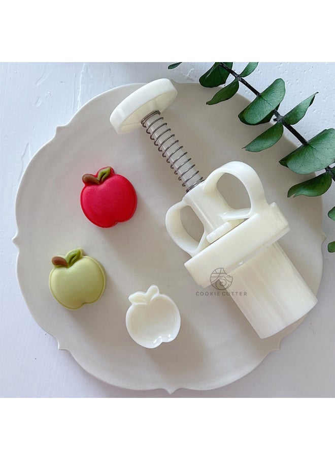 G20g Mid-Autumn Festival Mini Small Apple Moon Cake Mold Mini Pingan Fruit Mung Bean Cake Fruit Cake Hand Pressing Mold-Color - Image 2