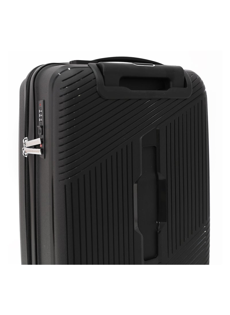 GIORDANO Unbreakable Hardshell PP Luggage Trolley Bag 20 inch Cabin Size With Double Spinner Wheels,Black  - Image 3