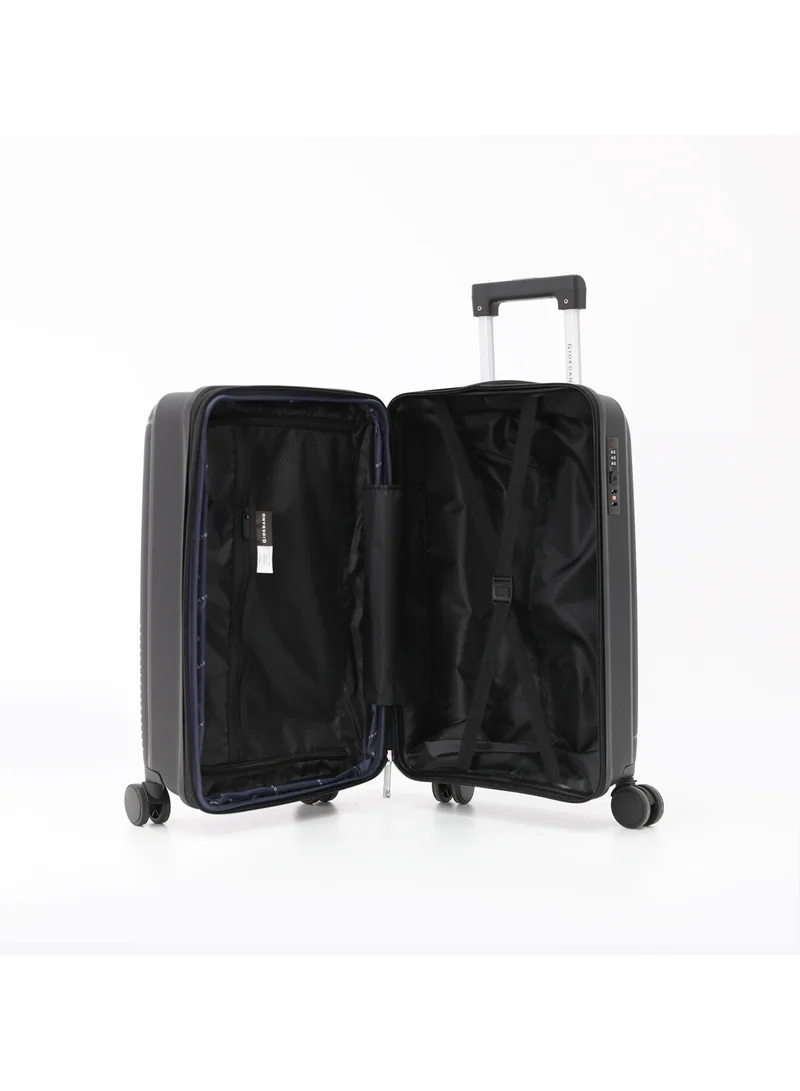 GIORDANO Unbreakable Hardshell PP Luggage Trolley Bag 20 inch Cabin Size With Double Spinner Wheels,Black