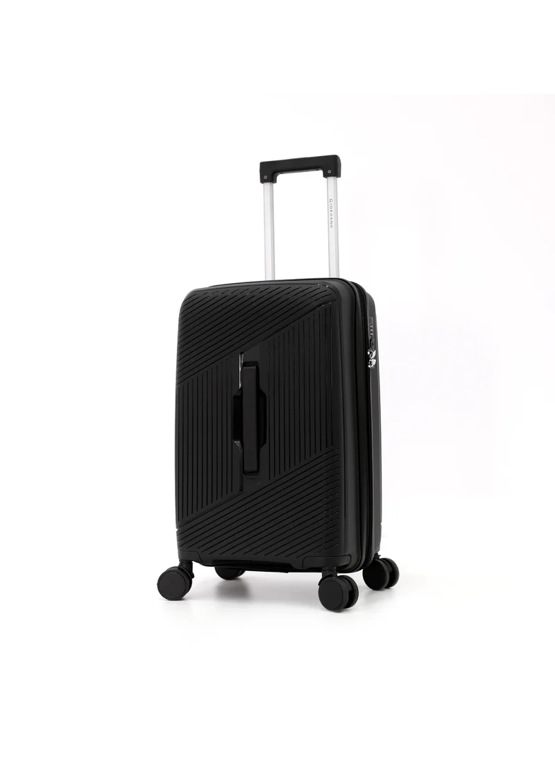 GIORDANO Unbreakable Hardshell PP Luggage Trolley Bag 20 inch Cabin Size With Double Spinner Wheels,Black