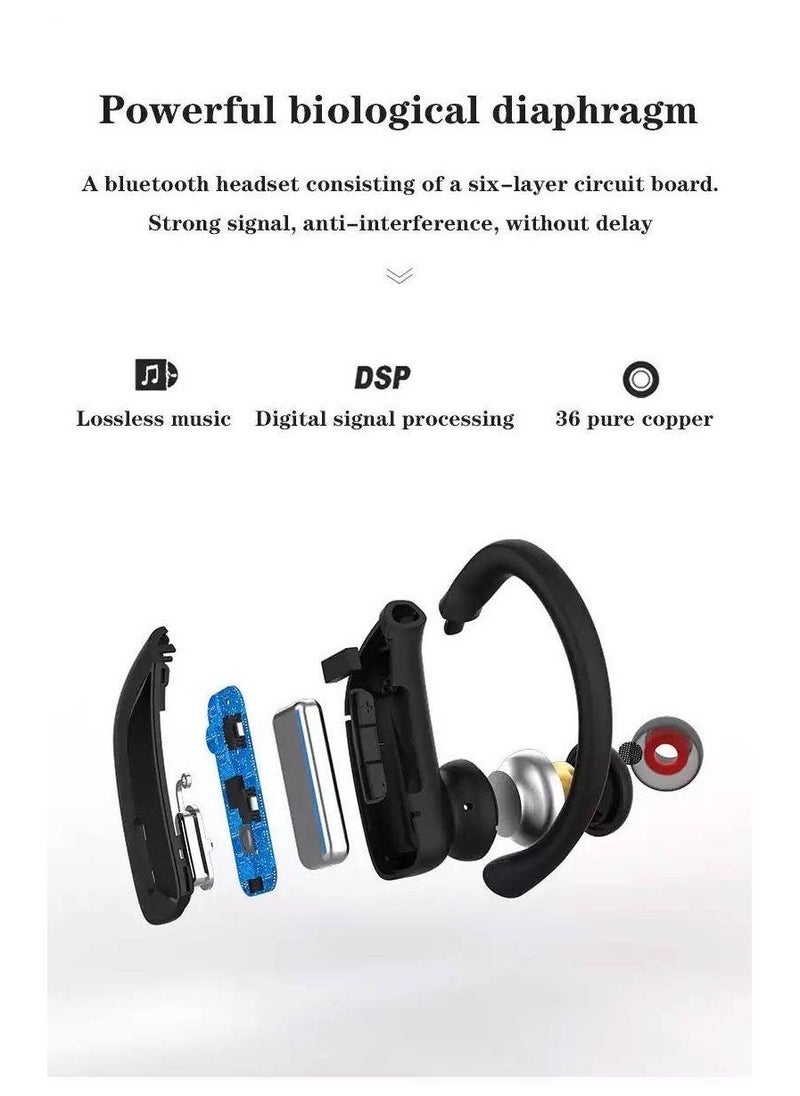 Generic - T17 TWS Bluetooth Headset Display Power Noise Reduction Ear-Hanging Sports Wireless Bluetooth Headset - Image 1