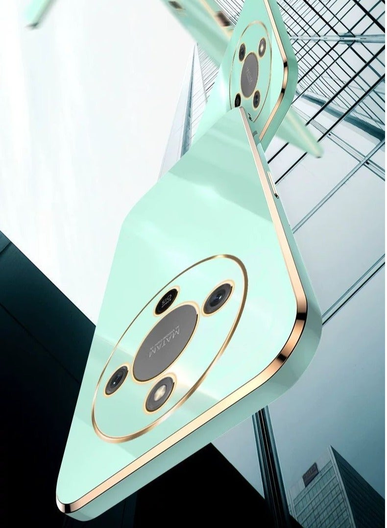 ايكارلوس جراب For Honor X9d 5G، غطاء واقٍ من مادة TPU مطلي بالكهرباء لامع، باللون الذهبي والأخضر - Image 3