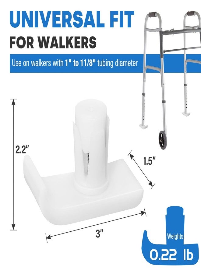 Hiumtree 4 Pcs Universal Premium Walker Glide Skis Replacement Ski Glides White Durable Coaster Gliders for Safety Stability - Image 2