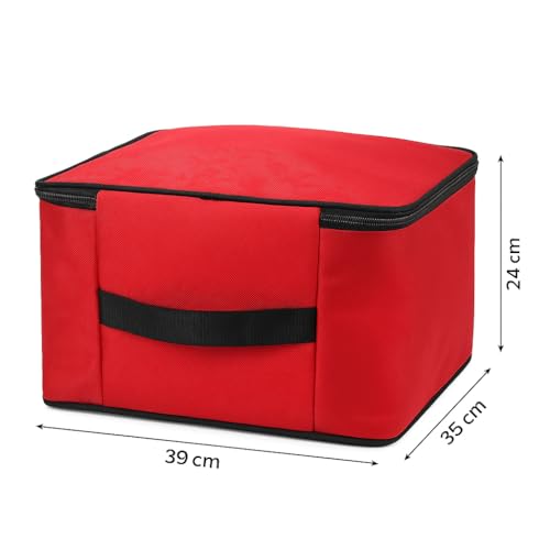 Oxbow Underbed Storage Box | Wardrobe Organizer for Storage | Portable Clothes Organizer for Wardrobe | Smart Cloth Organizer for Storage (Red, MINI-PACK OF 2-39x35x24 CM) - Image 3