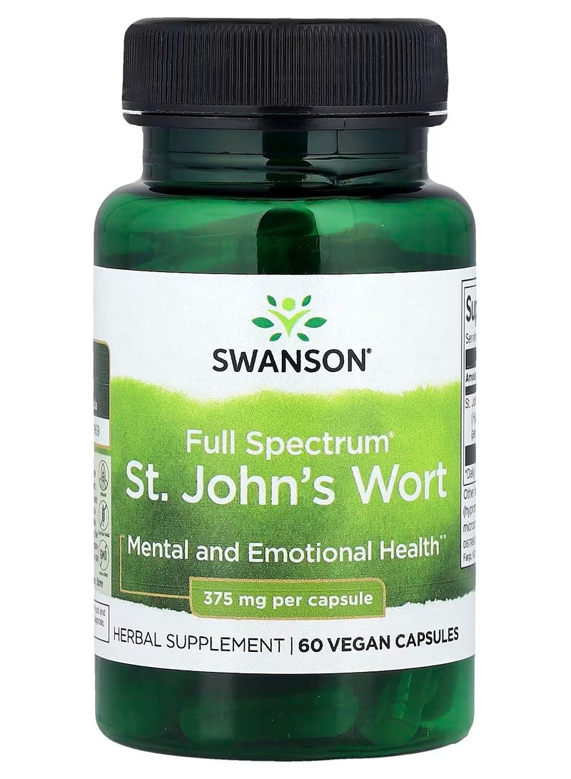 Swanson, Full Spectrum® St. John's Wort, 375 mg, 60 Vegan Capsules