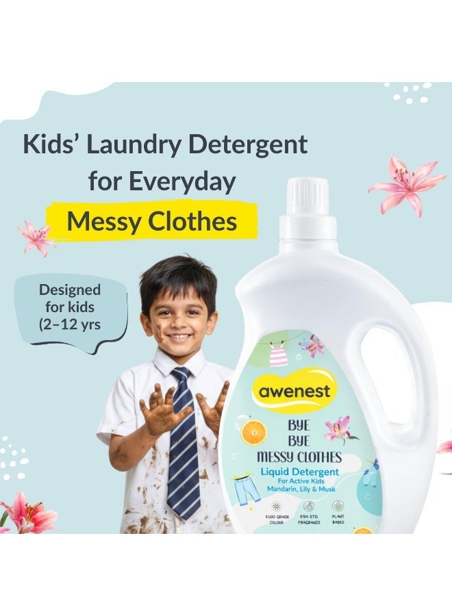 awenest 1.8 L Natural Laundry Liquid Detergent | Plant-based Bioactives | Top and Front Load | Organic, Eco-friendly, Biodegradable, Herbal | Removes Tough Stains | Long Lasting Fragrance|Soft Clothes - Image 2