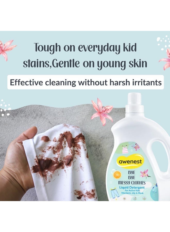 awenest 1.8 L Natural Laundry Liquid Detergent | Plant-based Bioactives | Top and Front Load | Organic, Eco-friendly, Biodegradable, Herbal | Removes Tough Stains | Long Lasting Fragrance|Soft Clothes - Image 3