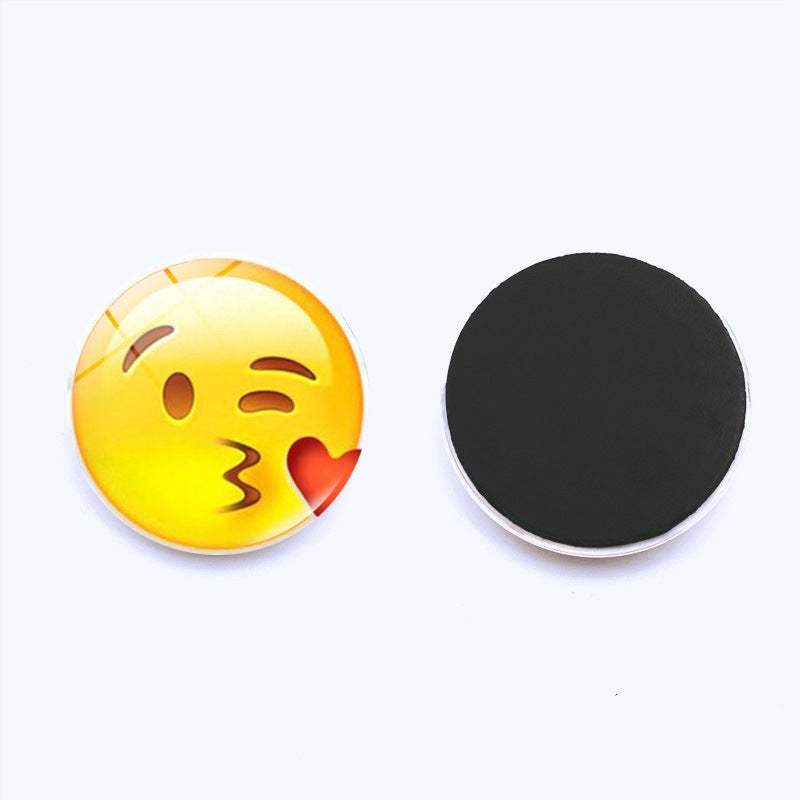 Classic Creative Smiley Expression Bag Refrigerator Sticker Time Gem Magnetic Glass Home Decoration Whiteboard Sticker 30Mm - Image 1