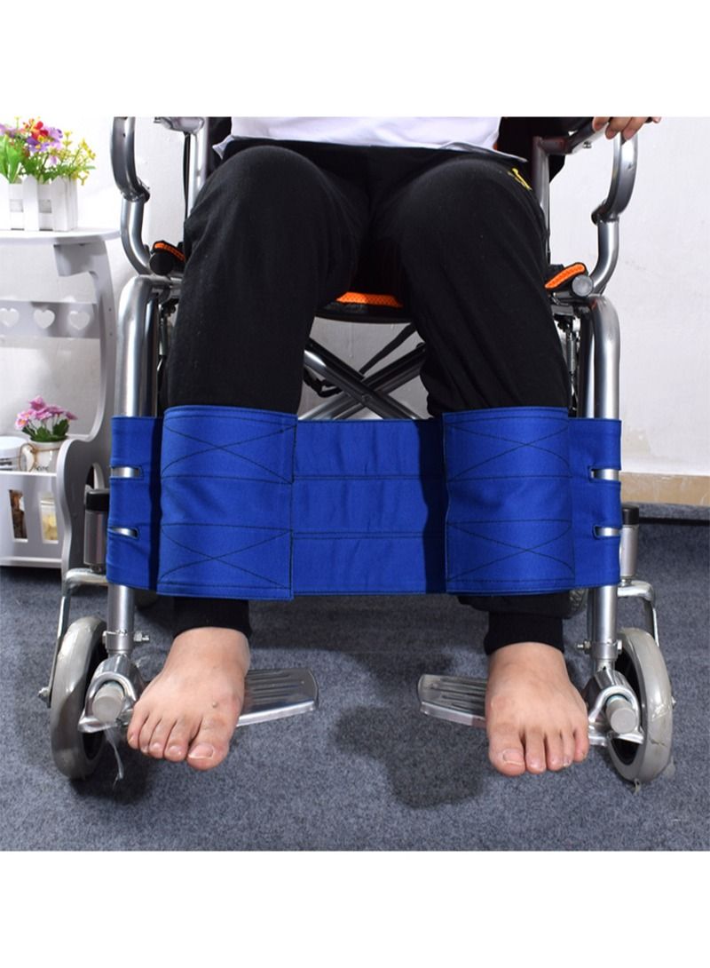 Portable Wheelchair Non-Slip Leg Strap Adjustable Medical Seat Belt Leg Restraint Safety Transport Support Foot Rest Restraint Elderly and Disabled Accessories (Blue) - Image 1