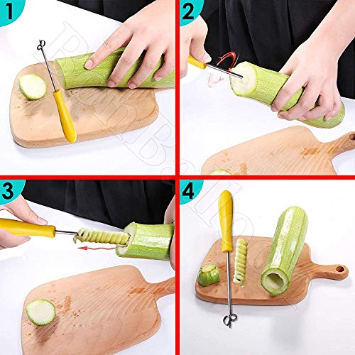 bonballoon 4 pcs Zucchini Squash Cucumber Corer Vegetable Corers Drill Stainless Steel Core Remover Coring Tool Kitchen Stuffed Vegetables Veggies Seed Remover Tools Remove Seeds Eggplant 10" Long Gadgets - Image 5