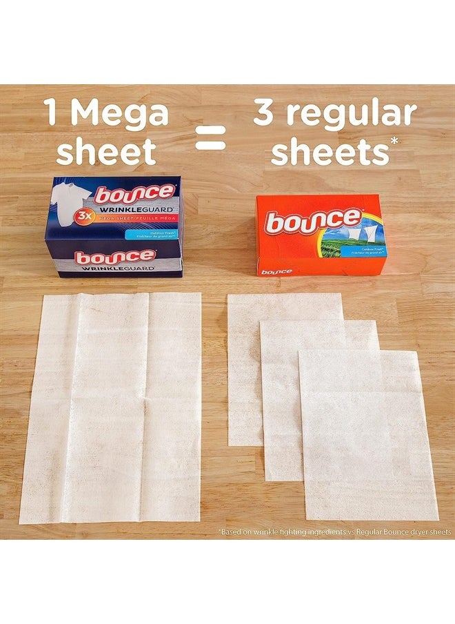 Bounce WrinkleGuard Mega Fabric Softener Dryer Sheets, Wrinkle Release with Outdoor Fresh Scent, 130 ct  - Image 4