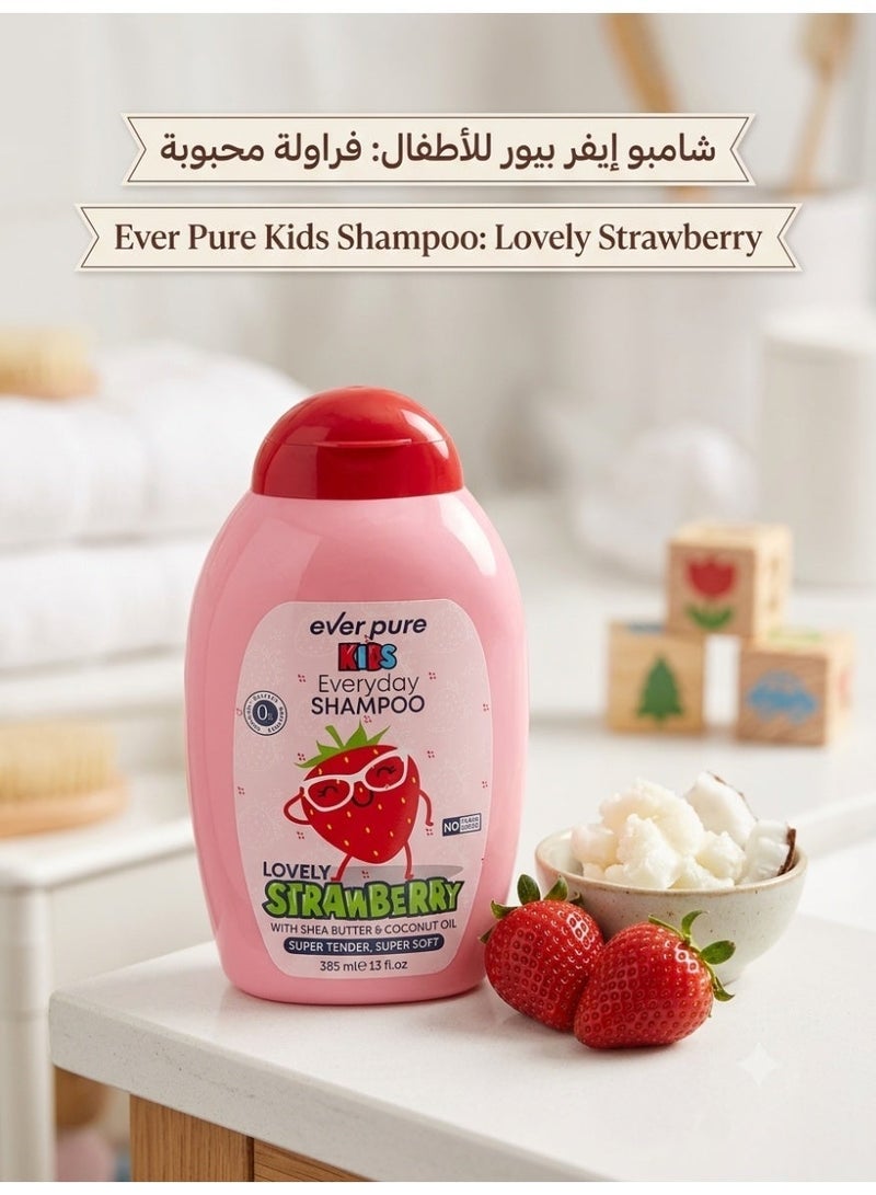 ever pure Everyday Shampoo  Lovely Strawberry For Kids 385ML - Image 2