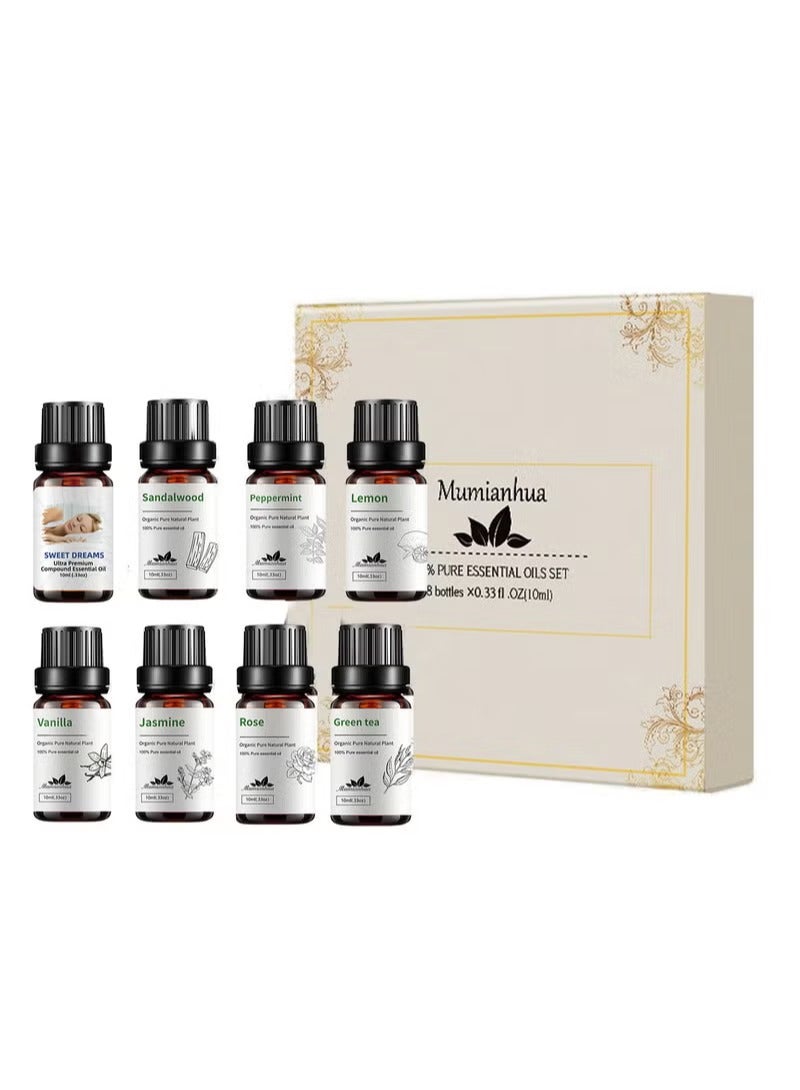 Mumianhua 8 Pieces Essential Oils Set Concentrated Aroma Fragrance Oil Set Aromatherapy For Home Office Car Bathroom Aroma Oils Package Aroma Diffuser - Image 1