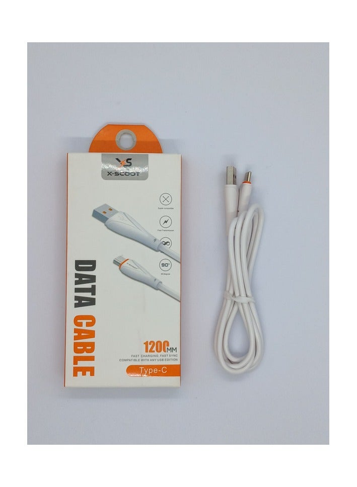 سكوت كابل شحن وناقل بيانات USB سريع للموبايل  لون أبيض - Image 5