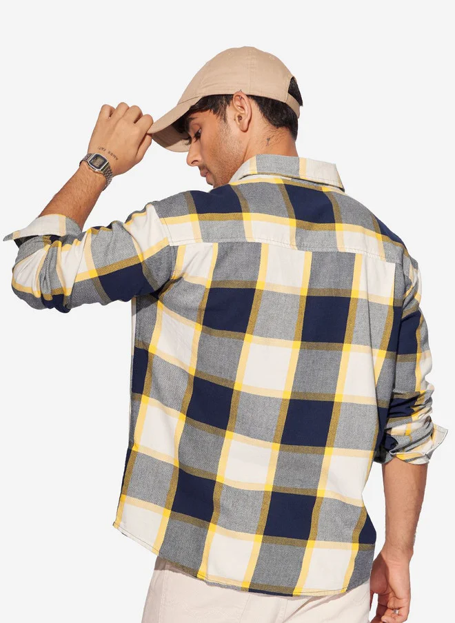 The Souled Store  The Souled Store Men Tartan Checks Opaque Checked Casual Shirt  | Best Price UAE