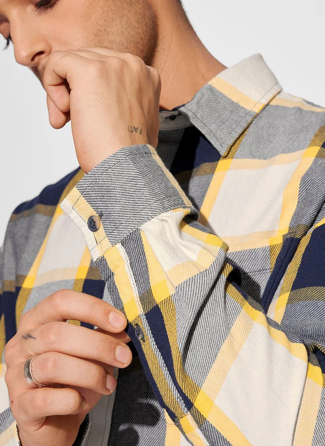 ذا سوليد ستور The Souled Store Men Tartan Checks Opaque Checked Casual Shirt