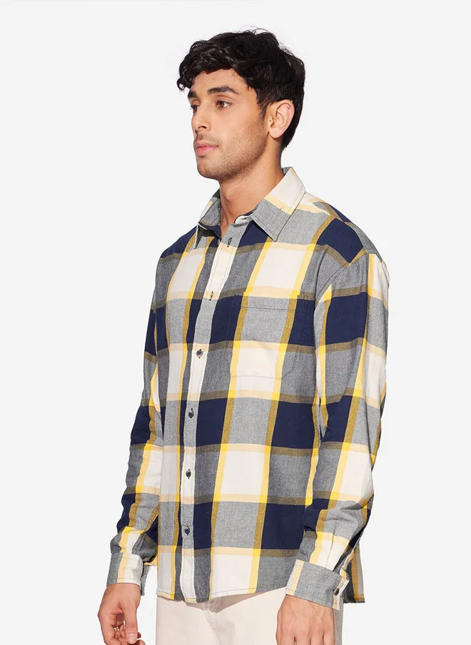 The Souled Store  The Souled Store Men Tartan Checks Opaque Checked Casual Shirt  | Best Price UAE