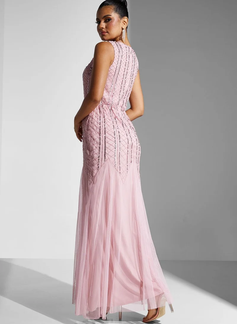 Namshi x Embellished Maxi Dress