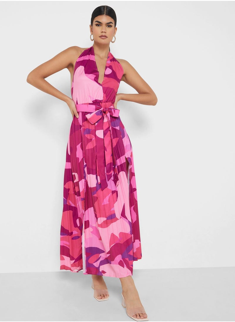 ELLA - Backless Printed Dress - Image 1