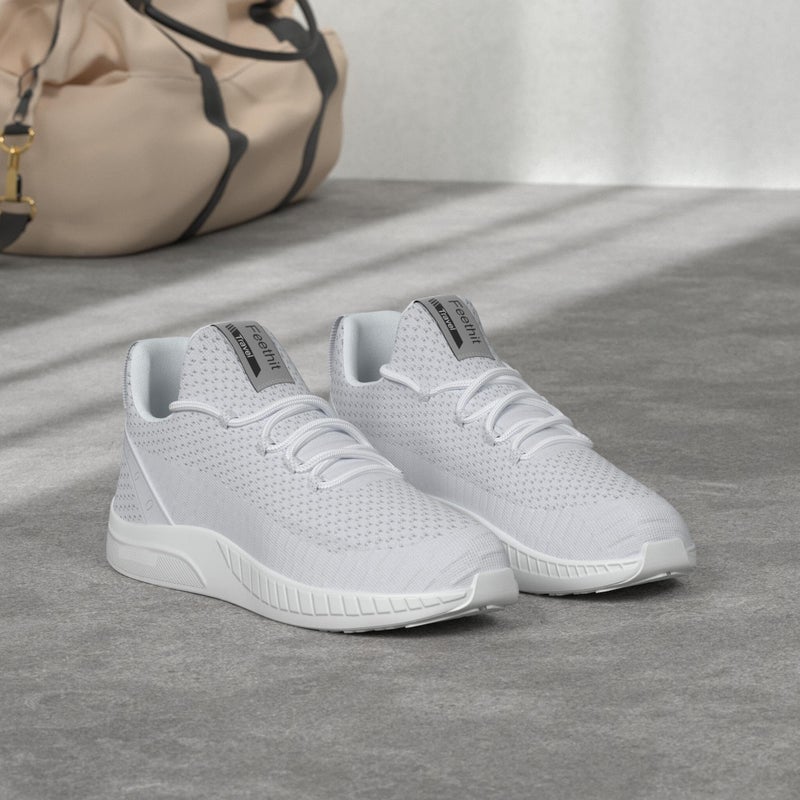 Feethit Women Tennis Running Shoes Walking Shoes Lightweight Casual Sneakers for Travel Gym Work Woman Waitress Nurse Light White 8 - Image 3