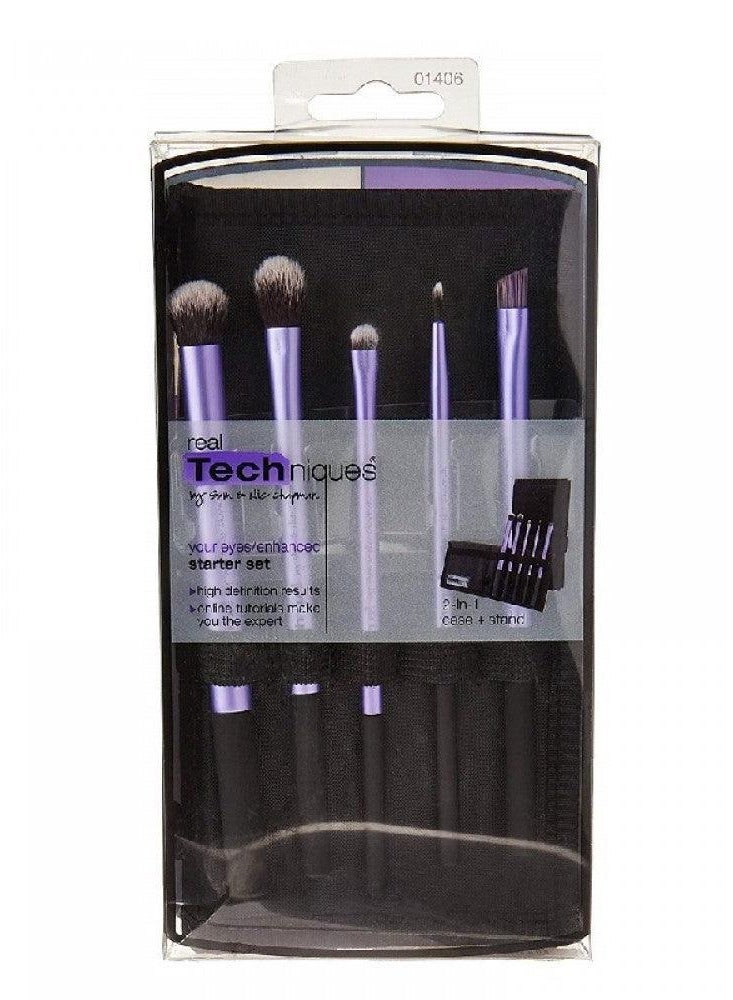 TECHNIQUES Eye Makeup Starter Brush Set Purple - Image 1