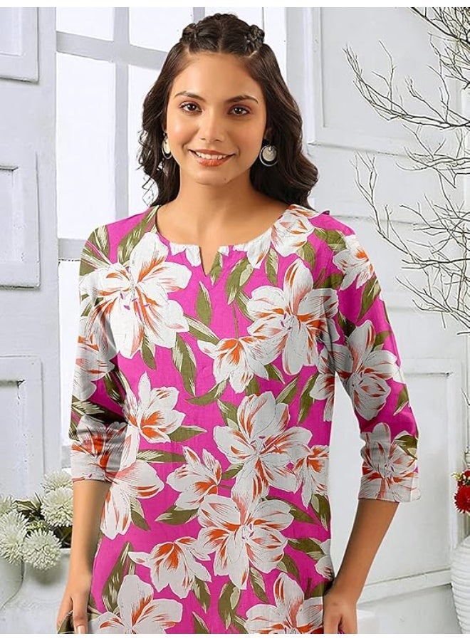 Pinkmint store Women Cotton Co Ord Set l Printed Stylish Top & Bottom Set l Wide-Leg Pant Loungewear l Day-to-Night Comfort Wear L - Image 3
