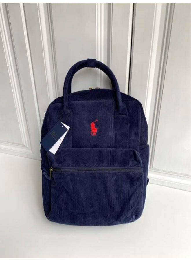 RL Outdoor sport embroidery corduroy large-capacity trendy backpack for dual-shoulder carrying - Image 1