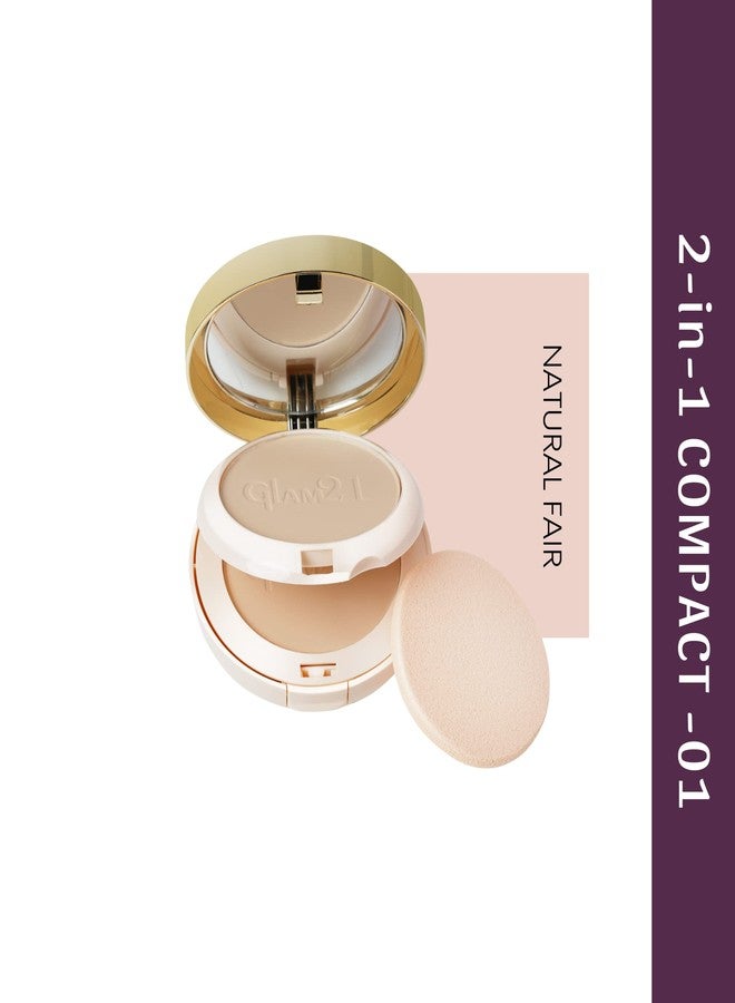 Glam 21 Glam21 Match Perfection Multi-Mineral 2-in-1 Compact Powder| Instant Glow Oil Free Velvety Formulation | Longlasting Matte Finish| Natural - Image 3