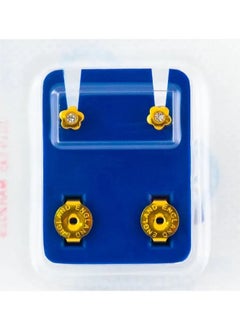 Caflon Singles Shape Flower With Stone Assorted Gold Plated Earring 