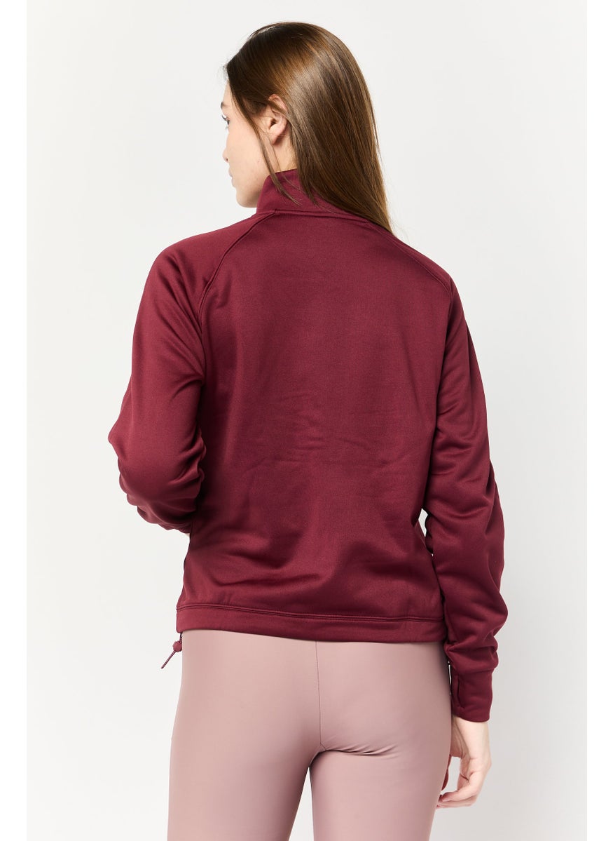 Adidas Women Sportswear Fit Long Sleeve Training Sweatshirts, Red  - Image 4