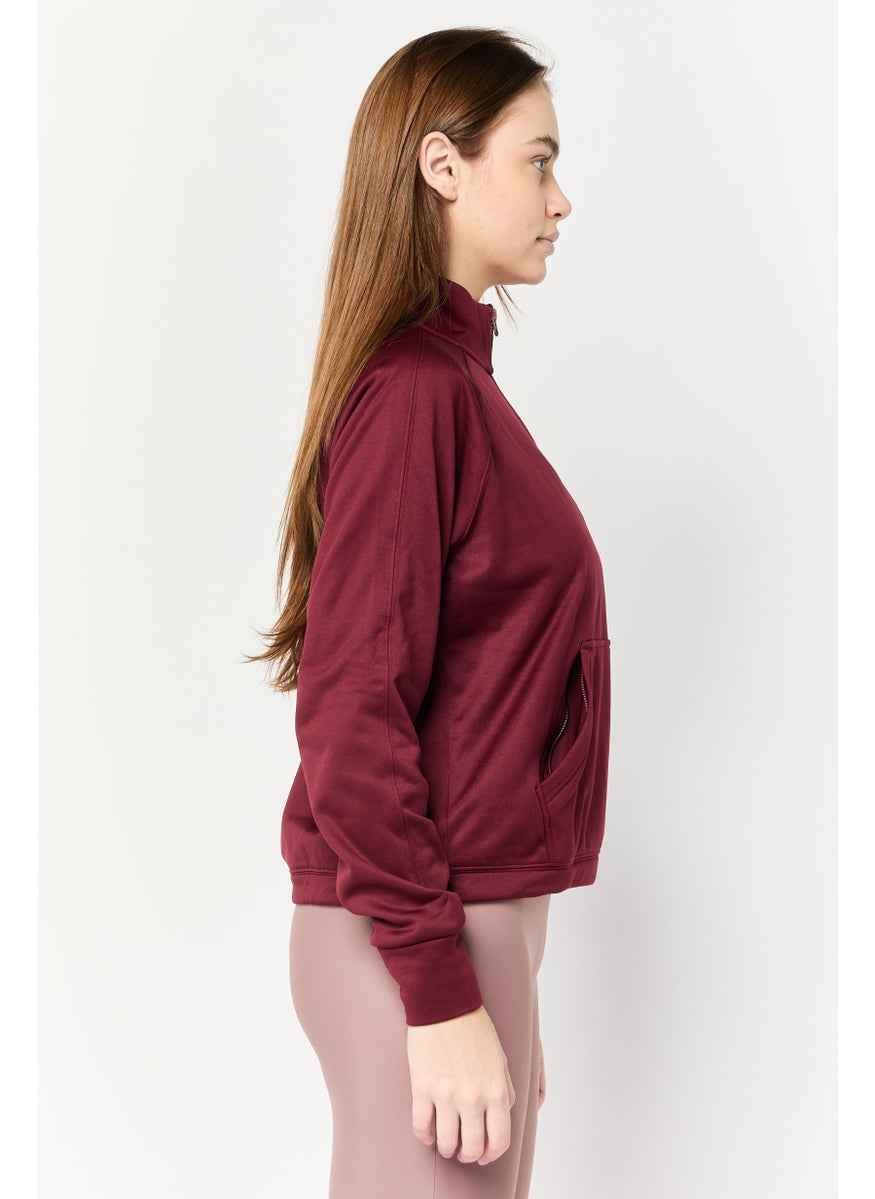 Adidas Women Sportswear Fit Long Sleeve Training Sweatshirts, Red  - Image 2