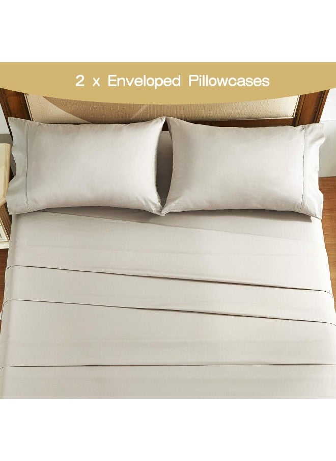 ECVV - Ecvv Cotton Bed Sheet Set King Size, Extra Soft Cooling Sheets Deep Pocket, 4 Piece Full Sheet Set - Image 1