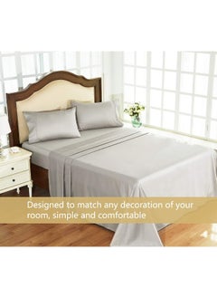 ECVV Ecvv Cotton Bed Sheet Set King Size, Extra Soft Cooling Sheets Deep Pocket, 4 Piece Full Sheet Set  - Image 2
