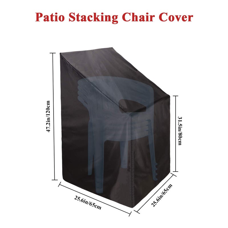 QEES Patio Furniture Covers,Outdoor Chair Covers,Outdoor Furniture Cover Waterproof,Heavy Duty Patio Chair Cover For Outdoor Furniture,Stacking Chair Cover with Adjustable Cord For All Weather Protection. - Image 2