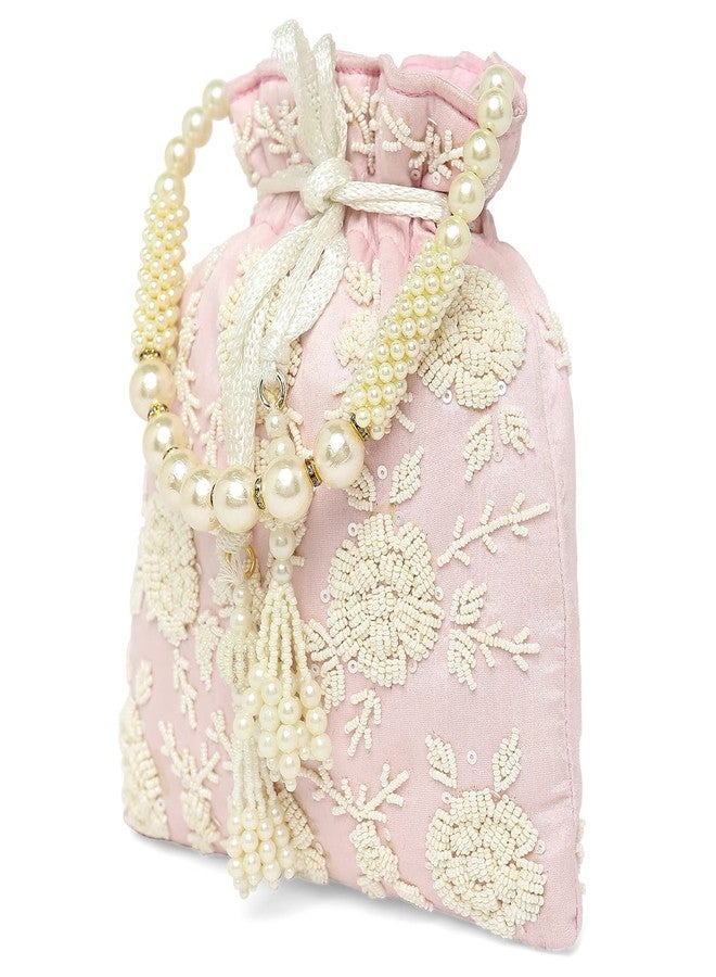Peora Pink Potli Bag for Women Handmade Evening Wristlet Handbag Stylish Bridal Purse Fashion Bag for Girls (P132PK) - Image 5