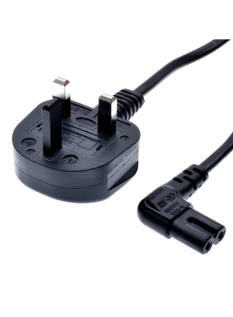 Cord Cable Lead for TV Printers Cameras PS4 PS3 PS5 C7 Right Angled UK AC Power  - Image 1