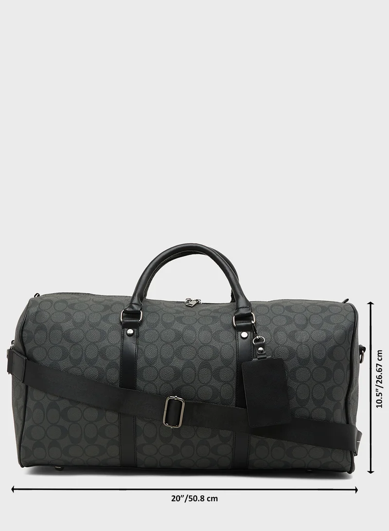 Robert Wood Printed Travel Duffle Bag