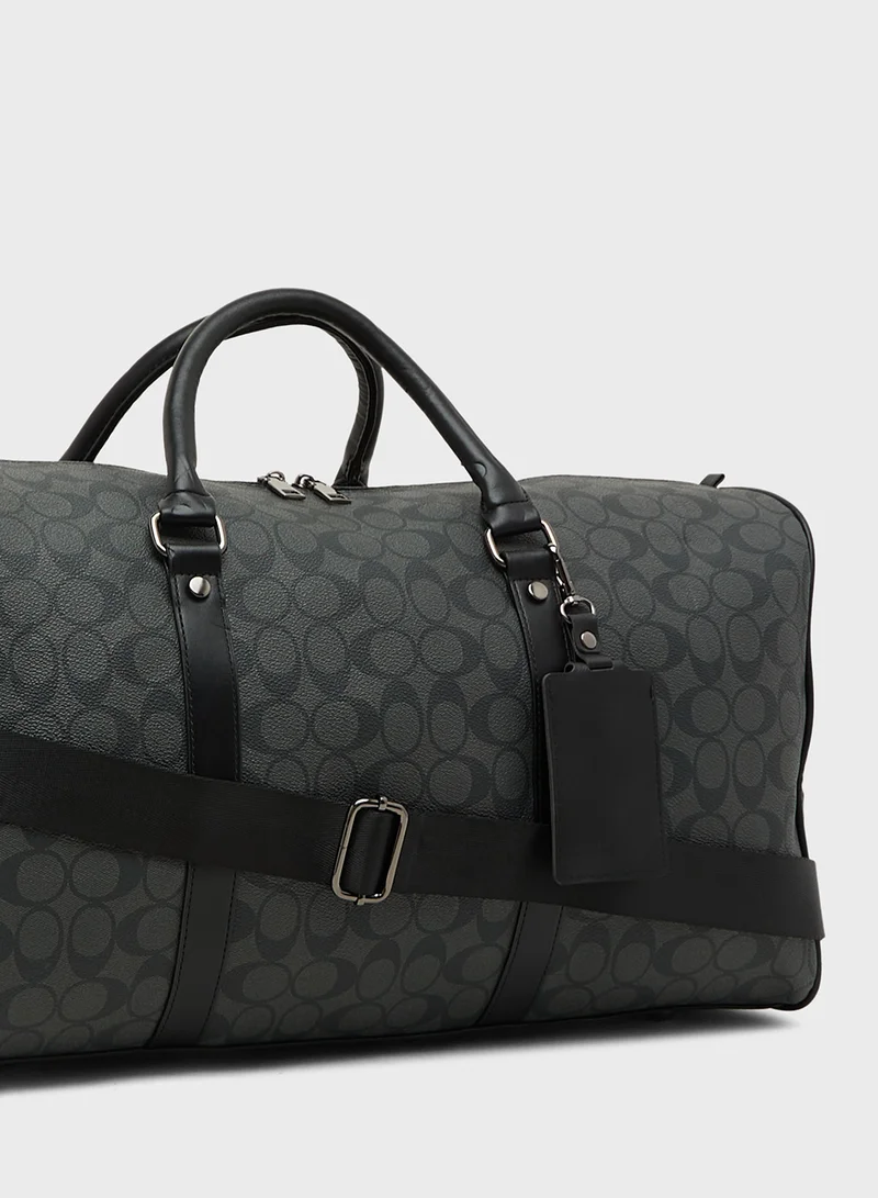 Robert Wood Printed Travel Duffle Bag
