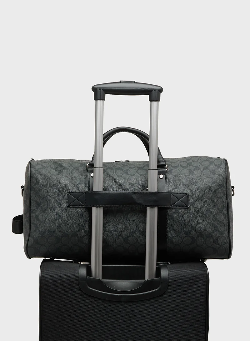 Robert Wood Printed Travel Duffle Bag