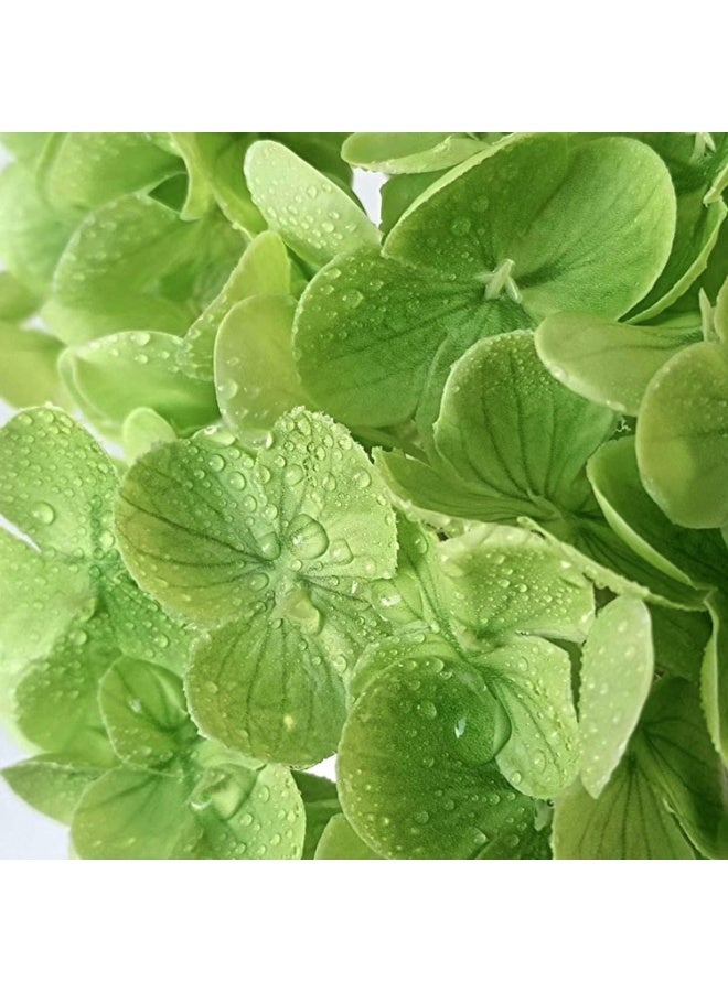 LATIFA 3pcs Real Touch Hydrangea Artificial Flowers, 16" Deep Green Lifelike Large Blooms - Image 2