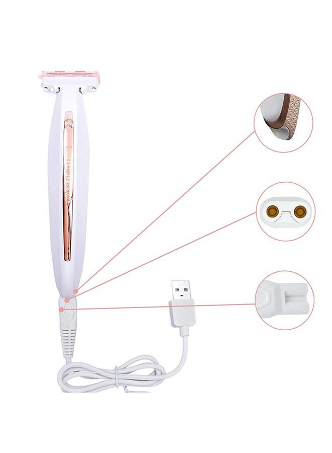 LinMei 3PCS LinMei Razor Replacement Heads Compatible for Finishing Touch Flawless Body Rechargeable Ladies Shaver and Trimmer with USB Charger, 2 Cleaning Brush - Image 3