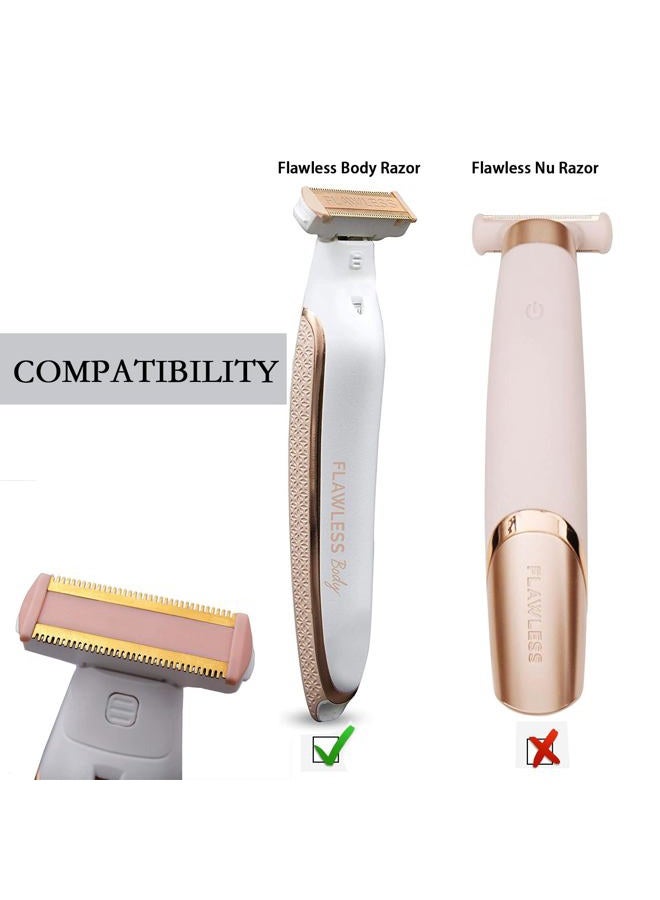 LinMei 3PCS LinMei Razor Replacement Heads Compatible for Finishing Touch Flawless Body Rechargeable Ladies Shaver and Trimmer with USB Charger, 2 Cleaning Brush - Image 2