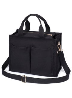 Canvas Tote Bag For Women With Compartment Everything Tote Bag With 7 Pockets Crossbody Tote Bag With Zipper For Work Travel Bag Medium Black - pzsku/Z634B7DE9380304EE67AEZ/45/_/1719334768/dcecbbcc-18cf-4c1b-af16-d3997b79bc5f