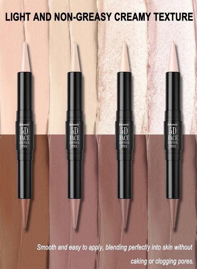 teerova Cream Contour Stick, Double-Ended Sharp Tip Highlighter & Bronzer Contour Stick for Sculpt Cheeks, Non-sticky Blendable Waterproof Long Wearing Face Contouring Pen (#03 Wing Pearl & Mocha, 1 PC) - Image 5