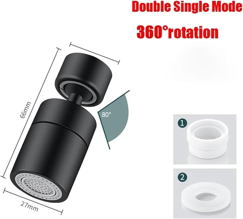 360 Degree Rotary Kitchen Faucet Spray Head Filter Adjustable Splashback Tap Nozzle Bubbler Aerator 360L Double Mode B - Image 3