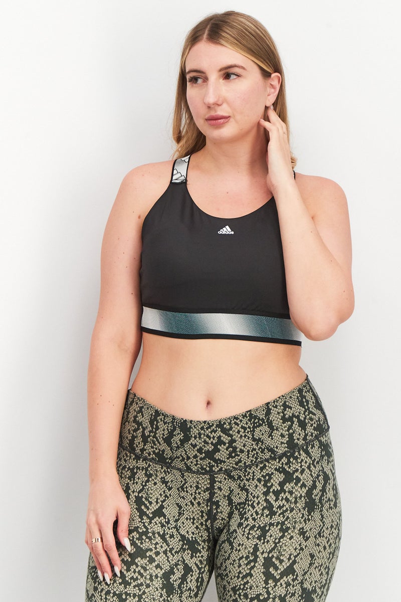 Adidas Women Sportswear Fit Brand Logo Sleeveless Sports Bra, Black - Image 1