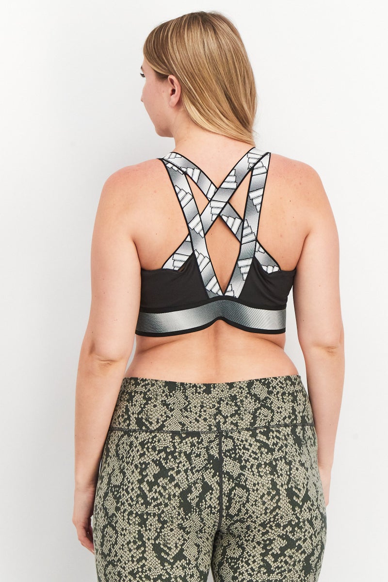 Adidas Women Sportswear Fit Brand Logo Sleeveless Sports Bra, Black - Image 4