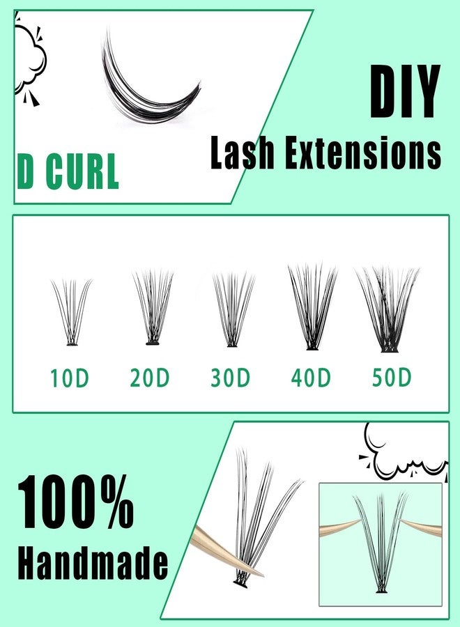 Bodermincer Black/Colored Cluster Lashes 240pcs 20D/40D DIY Eyelash Extension D Curl Long Individual Lashes Mixed Tray Faux Mink Lash Clusters Extensions 8-22mm (20D-10+12mm Mixed) - Image 2