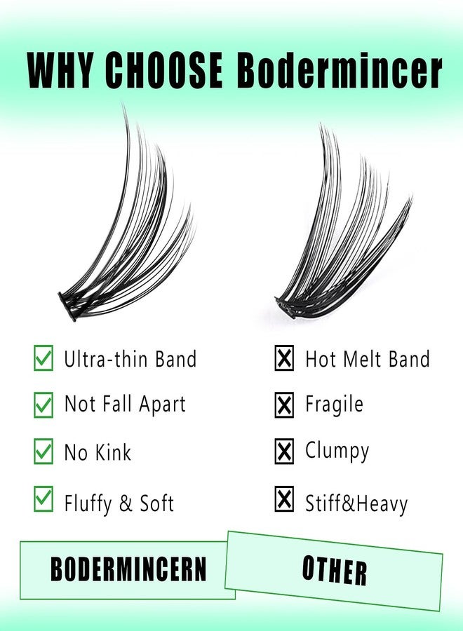 Bodermincer Black/Colored Cluster Lashes 240pcs 20D/40D DIY Eyelash Extension D Curl Long Individual Lashes Mixed Tray Faux Mink Lash Clusters Extensions 8-22mm (20D-10+12mm Mixed) - Image 3