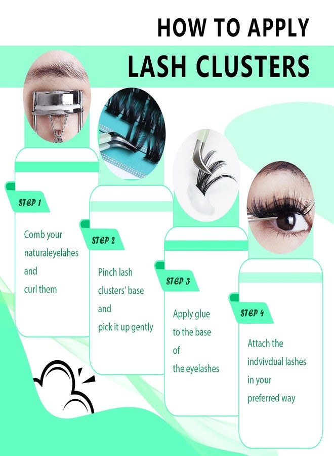 Bodermincer Black/Colored Cluster Lashes 240pcs 20D/40D DIY Eyelash Extension D Curl Long Individual Lashes Mixed Tray Faux Mink Lash Clusters Extensions 8-22mm (20D-10+12mm Mixed) - Image 5